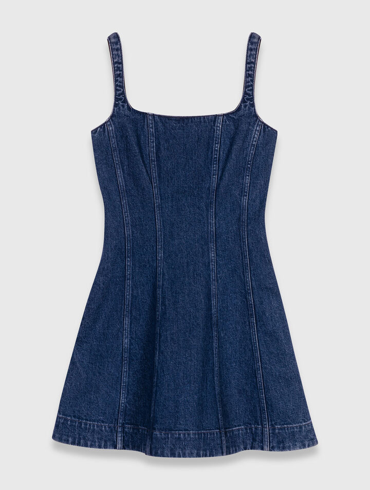 Short denim flared dress